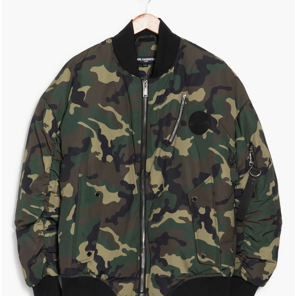 Karl Lagerfeld Camouflage Bomber Jacket